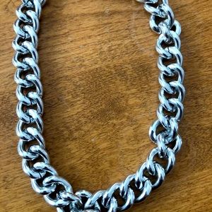 Silver rope choker necklace